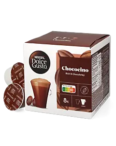 Nescaf&eacute; Chococino package and capsule for Dolce Gusto