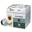 Kaffekapslen Flat White pak en capsule voor Dolce Gusto
