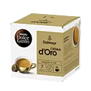 Dallmayr Crema d'Oro-verpakking en capsule voor Dolce Gusto