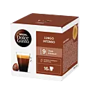 Nescafé Lungo Intenso verpakking en capsule voor Dolce Gusto