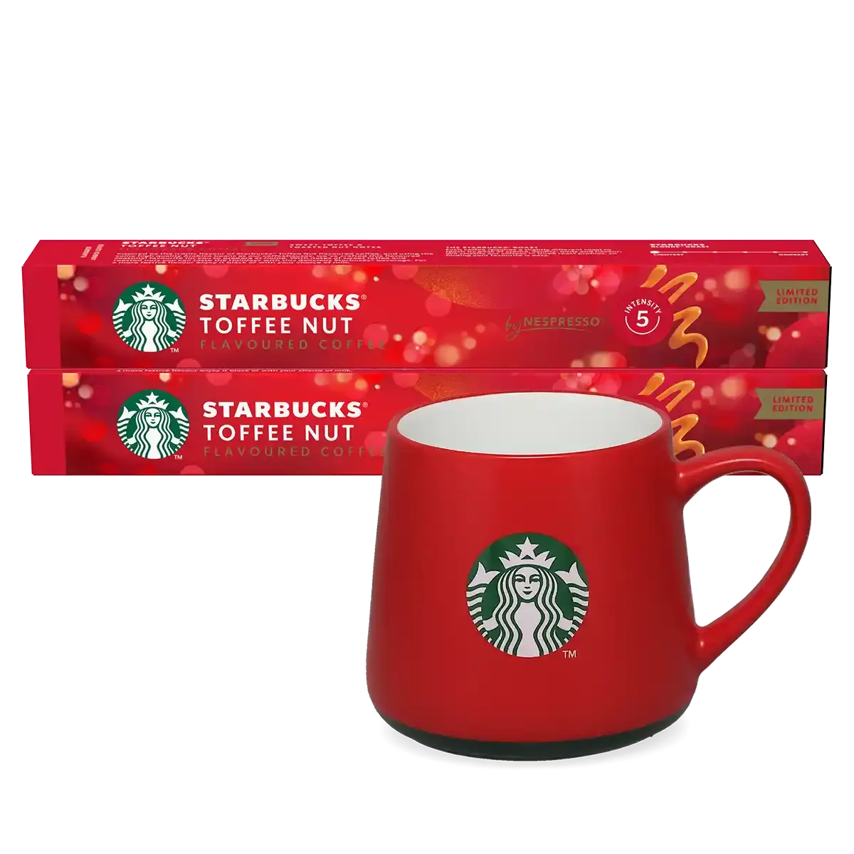 Toffee Nut + rode mok-bundel