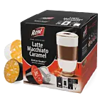 Café René Latte Macchiato Caramel pak en capsule voor Dolce Gusto
