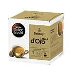 Dallmayr Crema d'Oro-verpakking en capsule voor Dolce Gusto