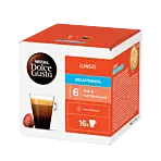 Nescafé Lungo Koffeinfrei Packung und Kapsel für Dolce Gusto